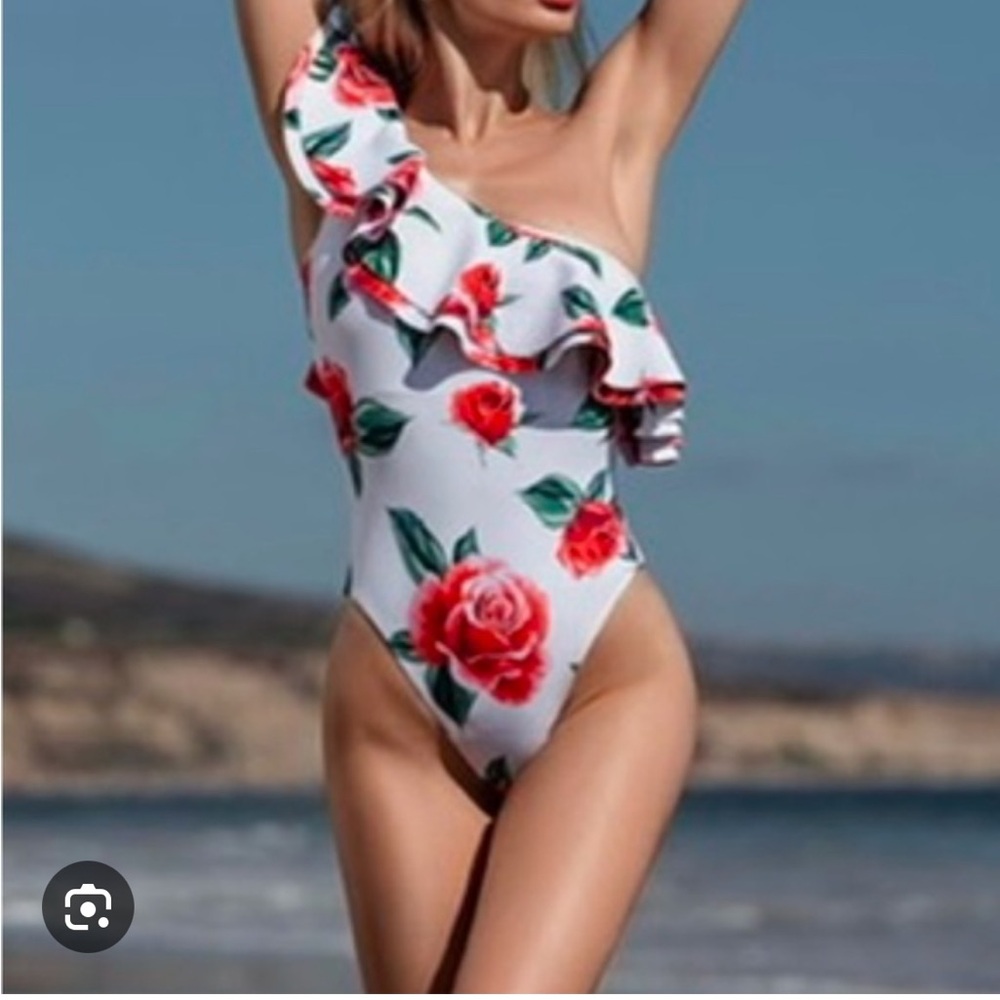 Floral One-Shoulder Swimsuit